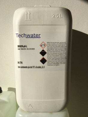 Riduttore di pH liquido TECHWATER - tanica 25 lt. - PRODOTTO AD ESCLUSIVO USO PROFESSIONALE. VIETATA LA VENDITA AI PRIVATI!