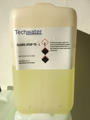 Neutralizzatore di cloro e bromo liquido TECHWATER - tanica 25 Kg.