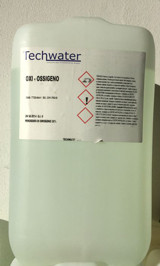 Ossigeno attivo liquido TECHWATER - tanica da 25 kg. - PRODOTTO AD ESCLUSIVO USO PROFESSIONALE. VIETATA LA VENDITA AI PRIVATI!